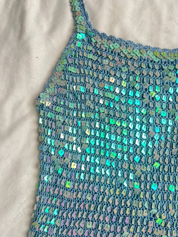 blue mermaid sequin top🧜🏼♀️
