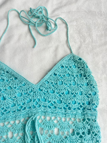 mermaid crochet halter🩵