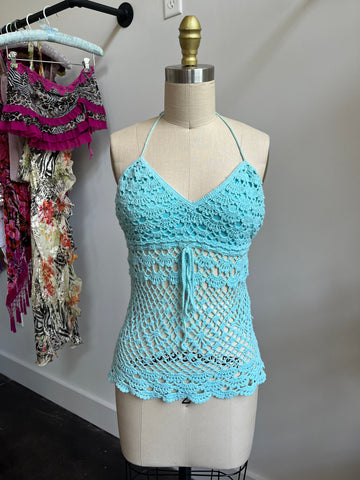 mermaid crochet halter🩵