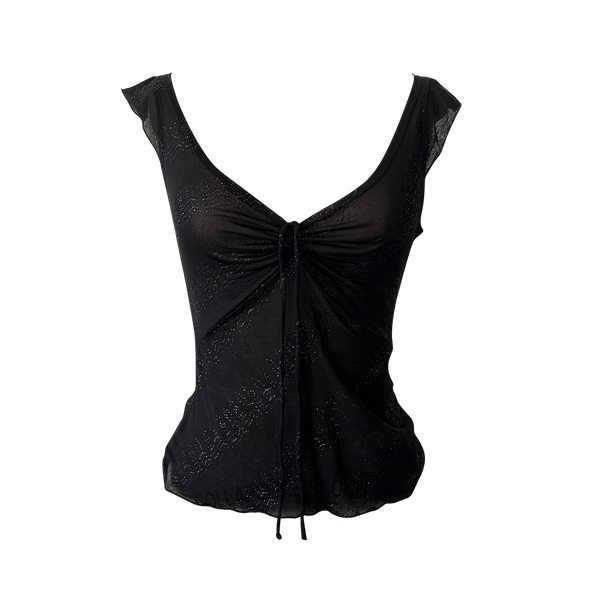 sheer black baby doll top