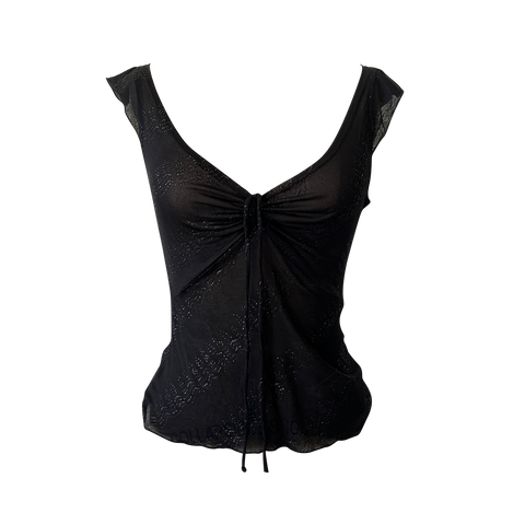 sheer black baby doll top