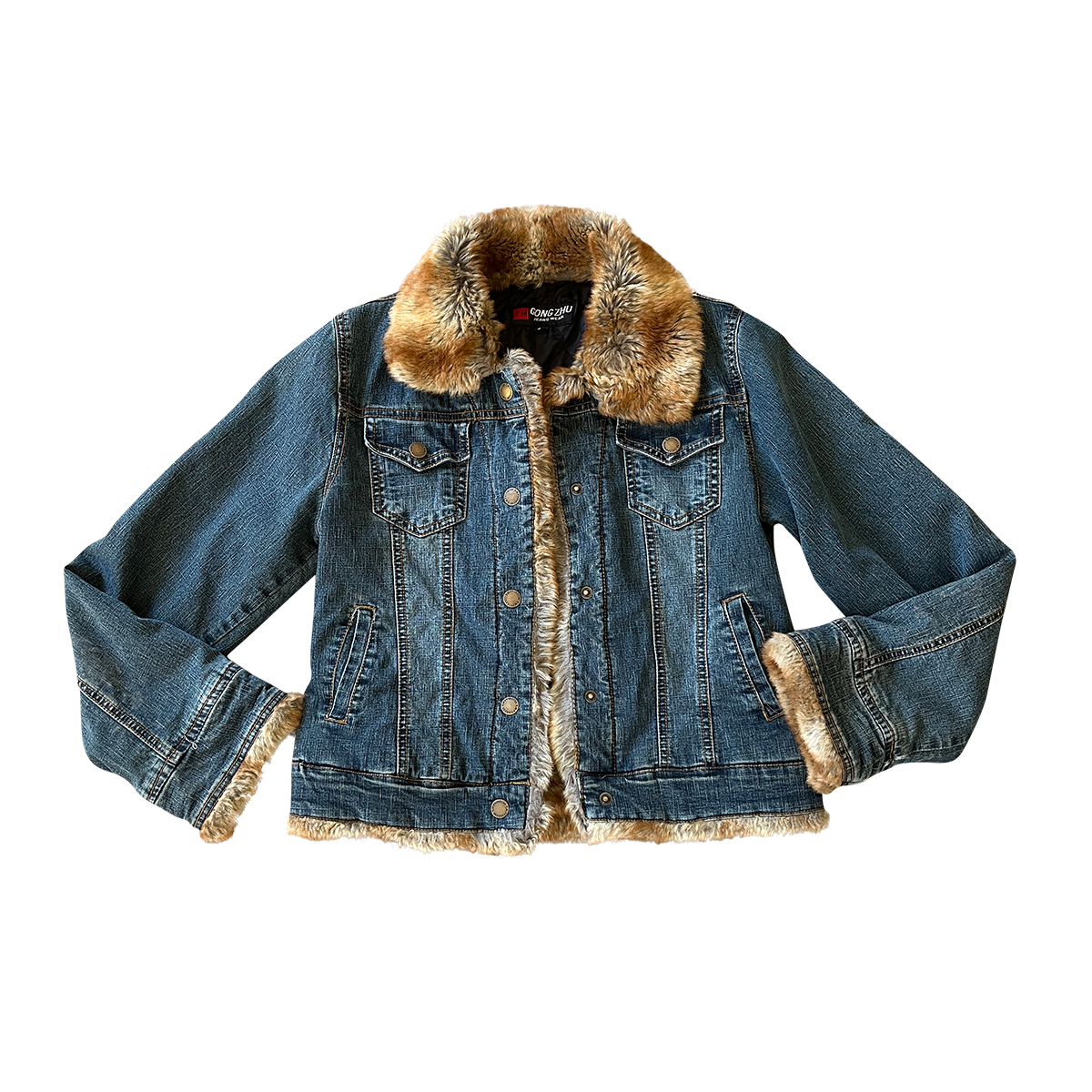 denim fur jacket