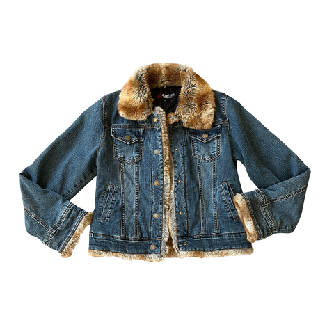 denim fur jacket