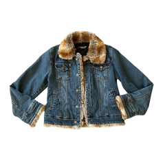 denim fur jacket