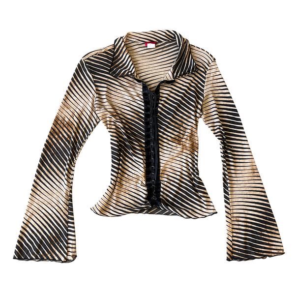 laceup striped longsleeve
