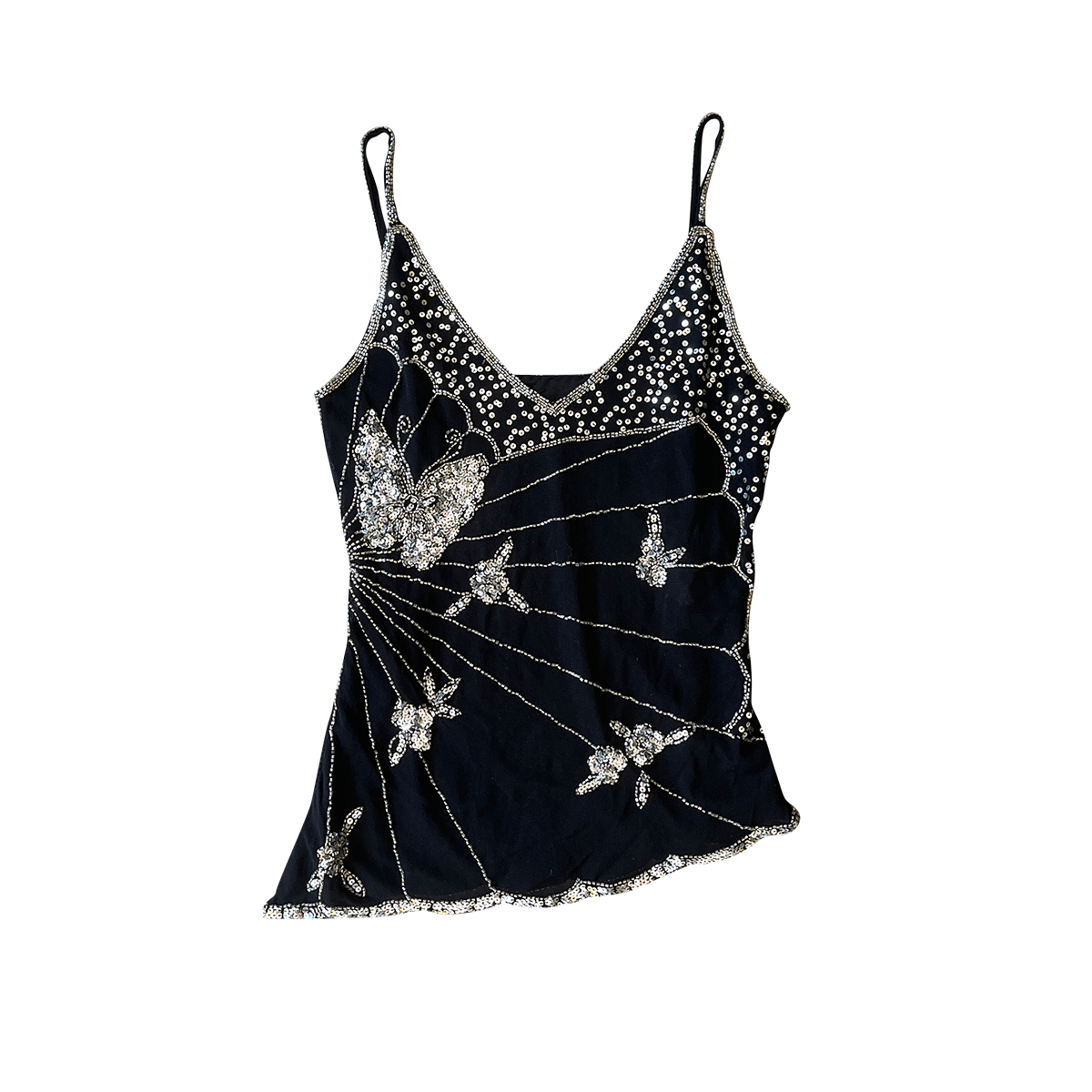 beaded butterfly top