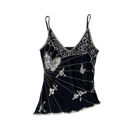 beaded butterfly top