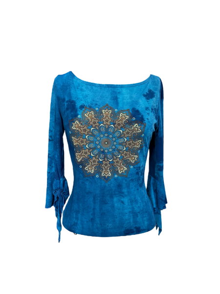 boho blue mesh top🦋