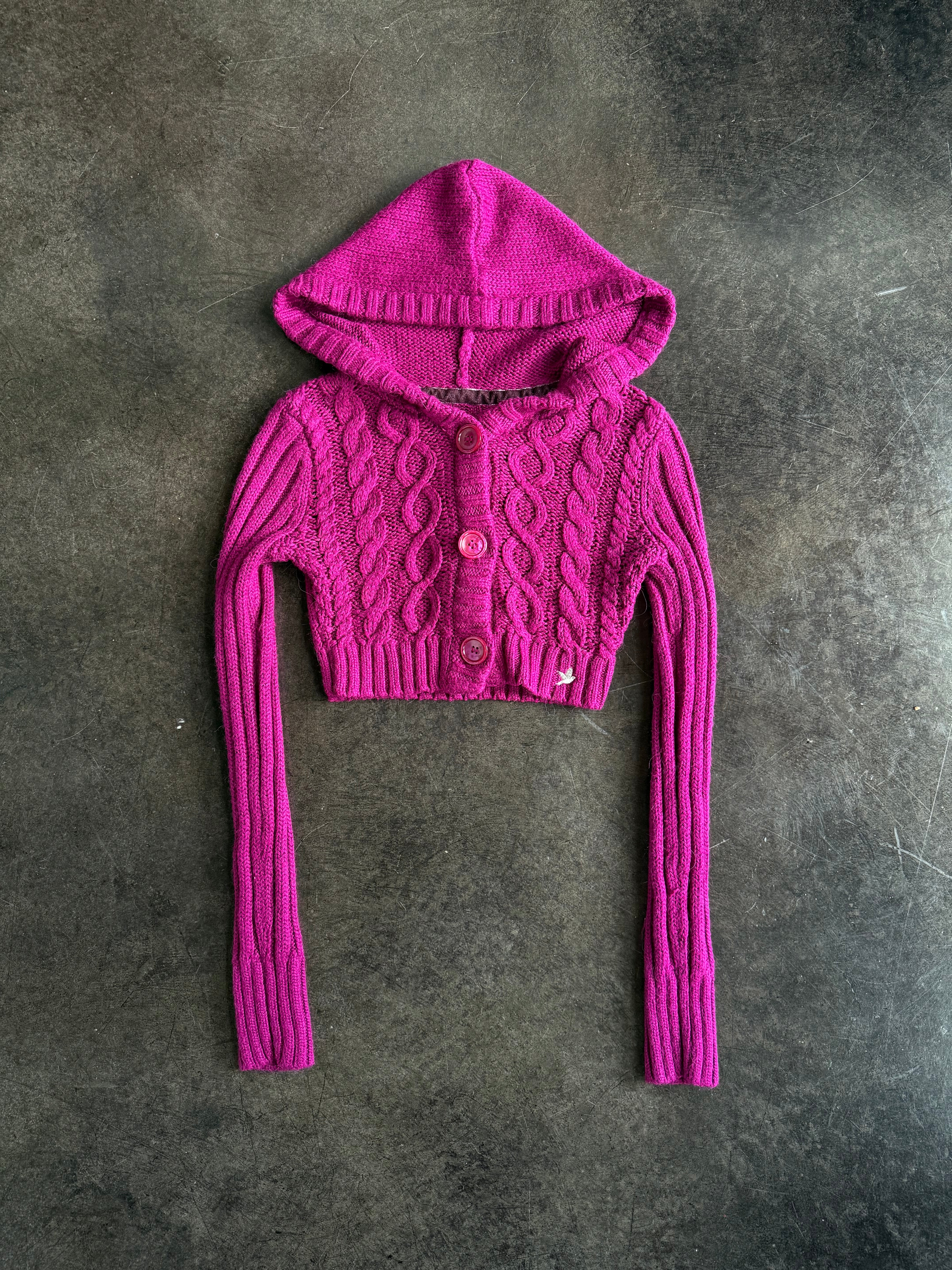 magenta crop sweater