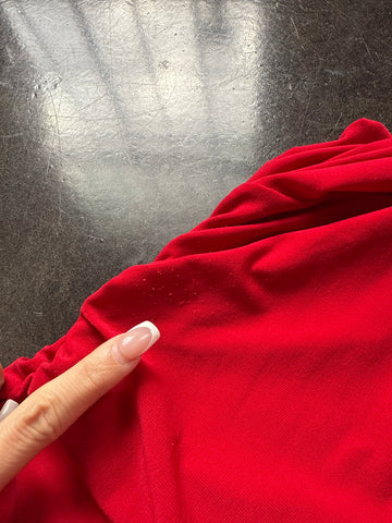 red lipstick maxi dress
