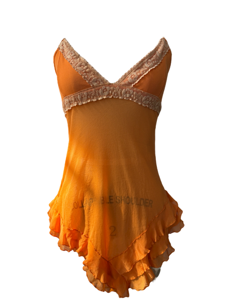 orange ruffle cami