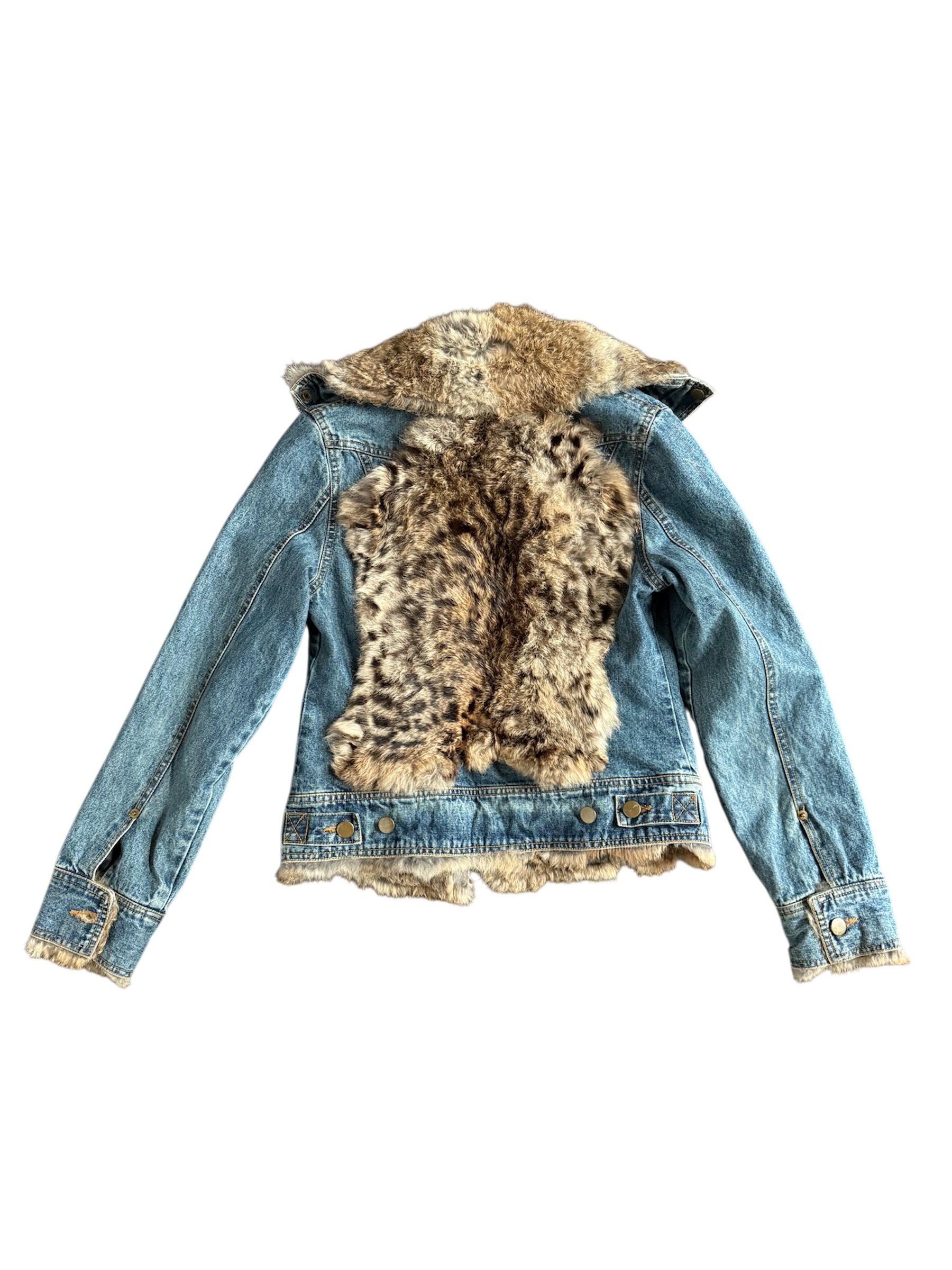 animal fur denim jacket