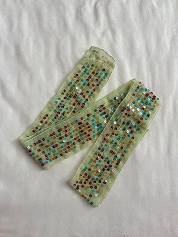 green sequin scarf
