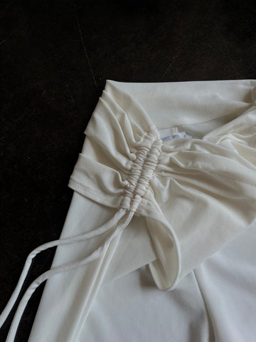 cream fold over pants🪽