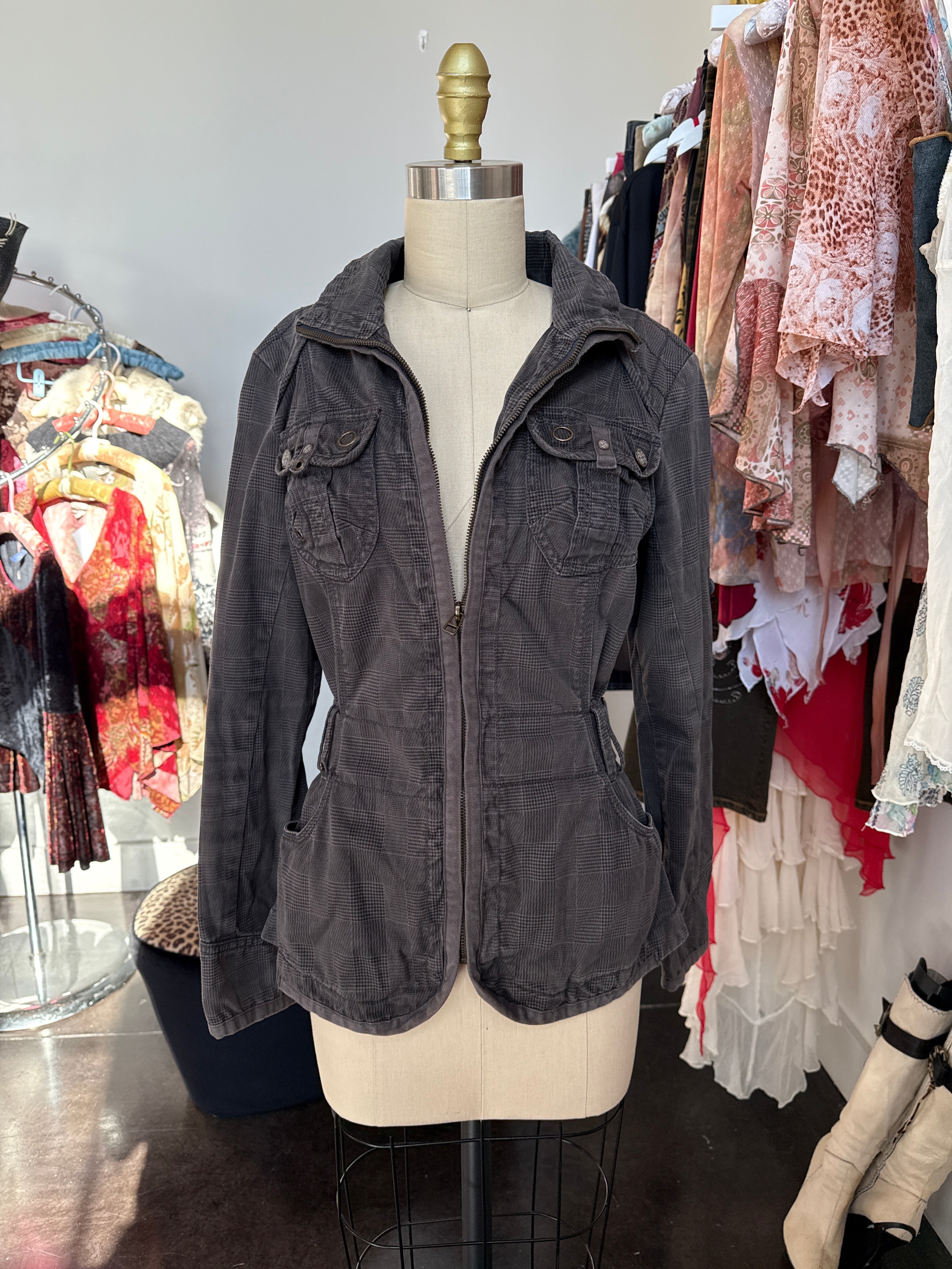 plaid euro jacket