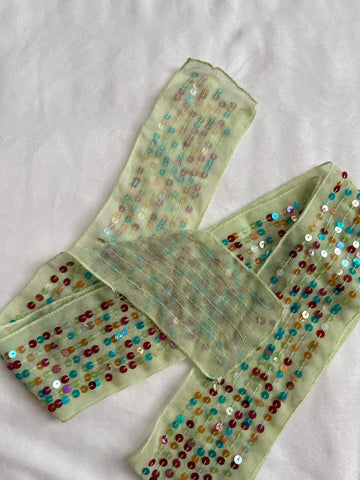 green sequin scarf