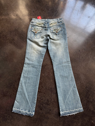 Jixi camo distressed jeans