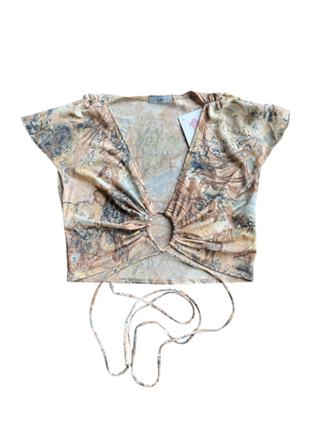 flirty wrap top (tan)