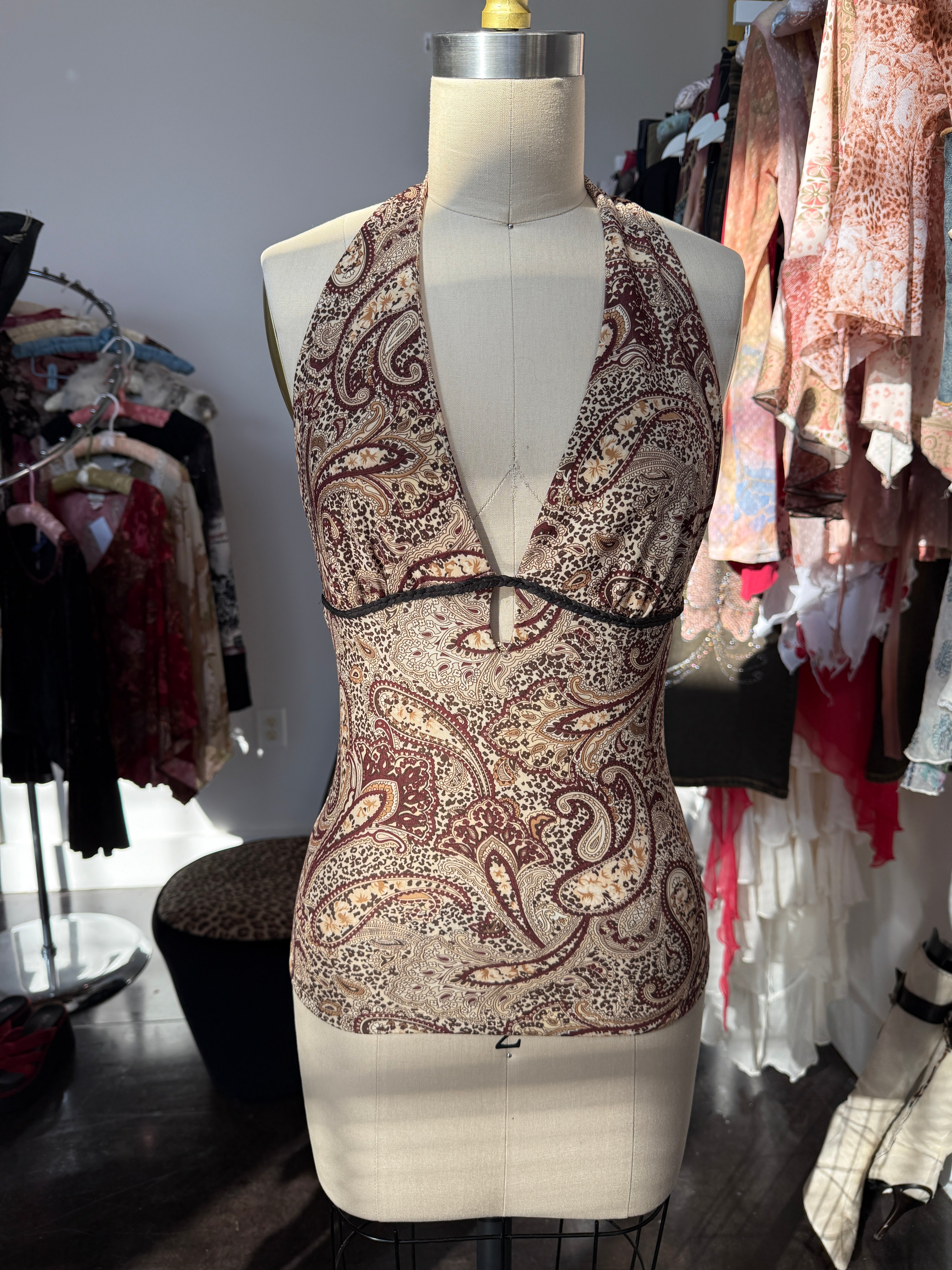 paisley halter top