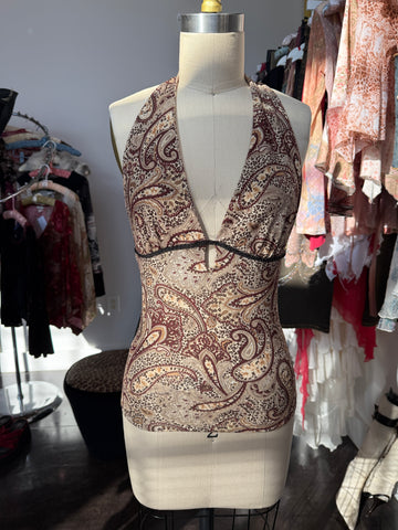 paisley halter top