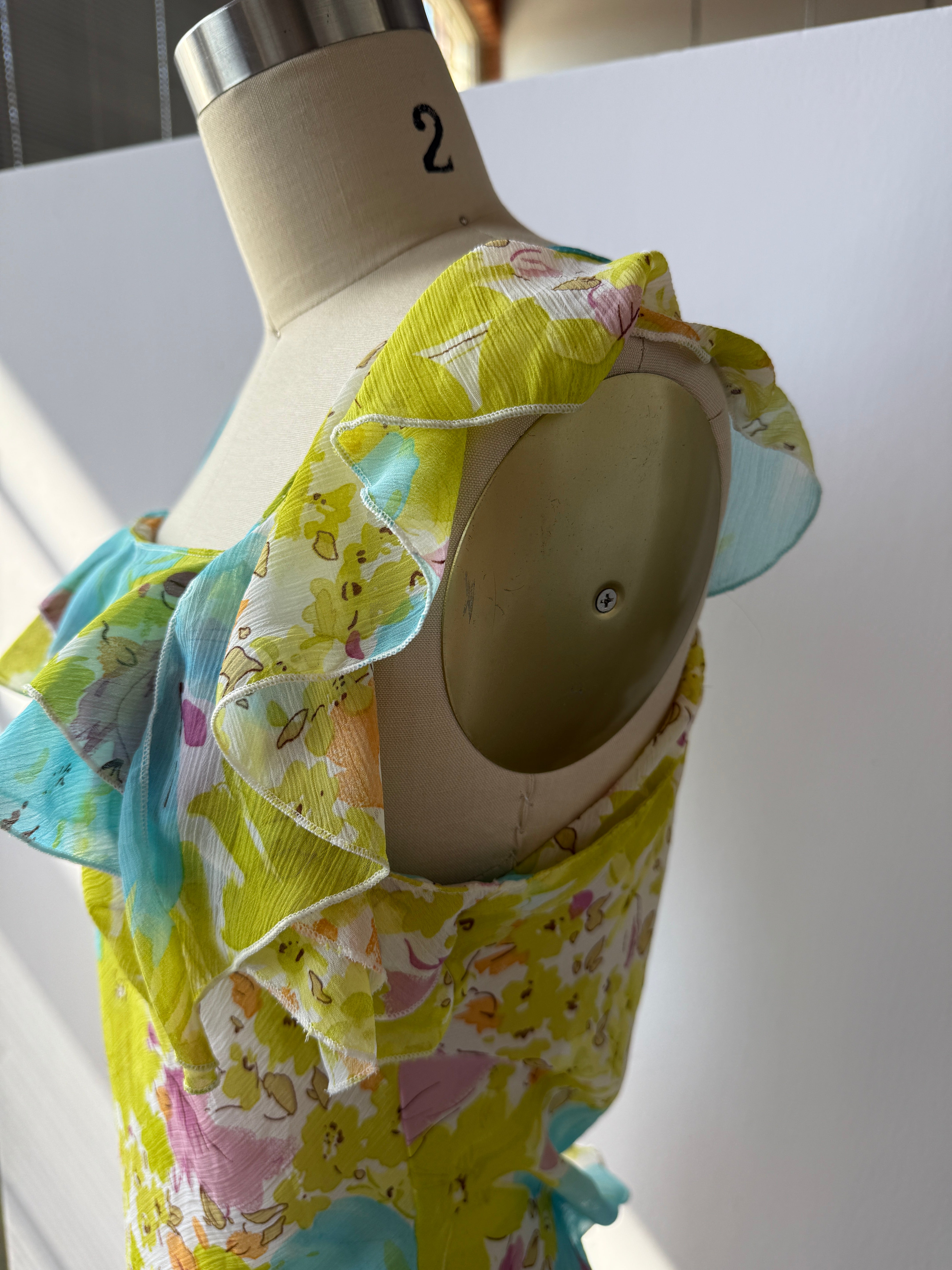 floral ruffle blouse