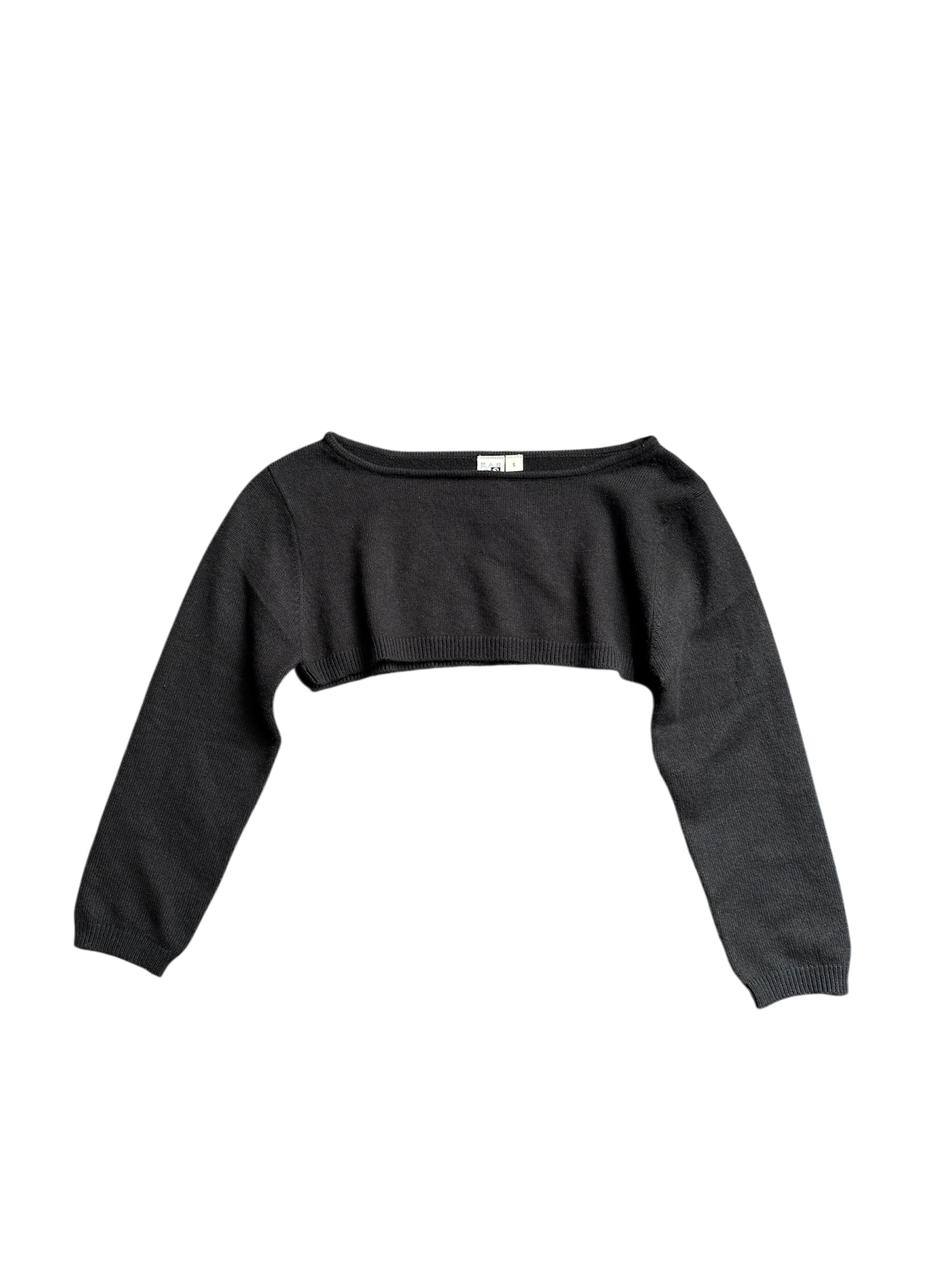black ballet cropped sweater