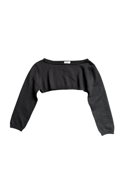 black ballet cropped sweater