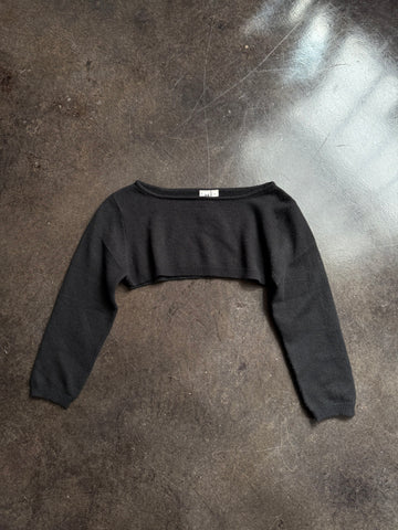 black ballet cropped sweater