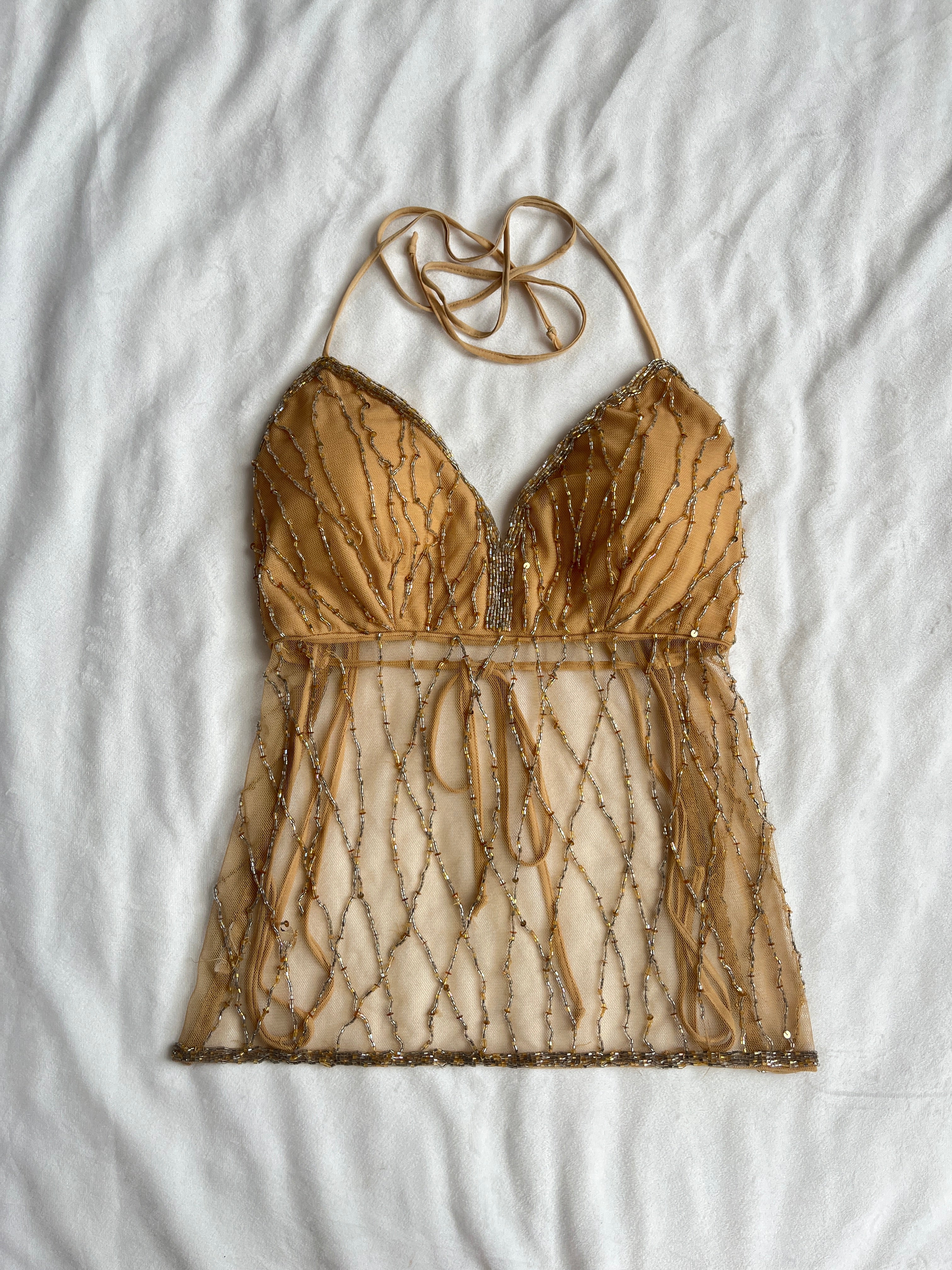 gold beaded halter✨