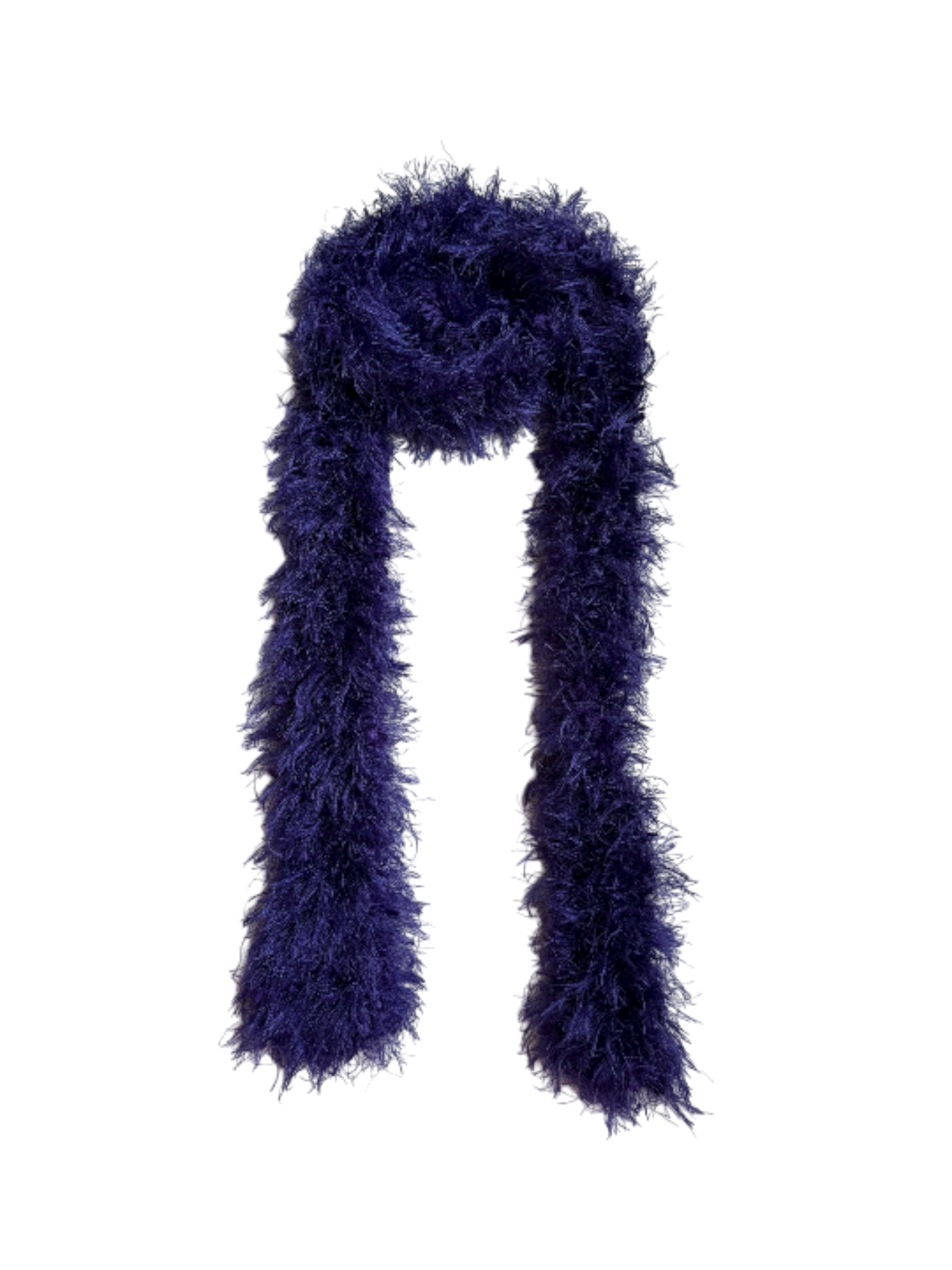 purple fuzzy scarf