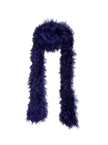 purple fuzzy scarf