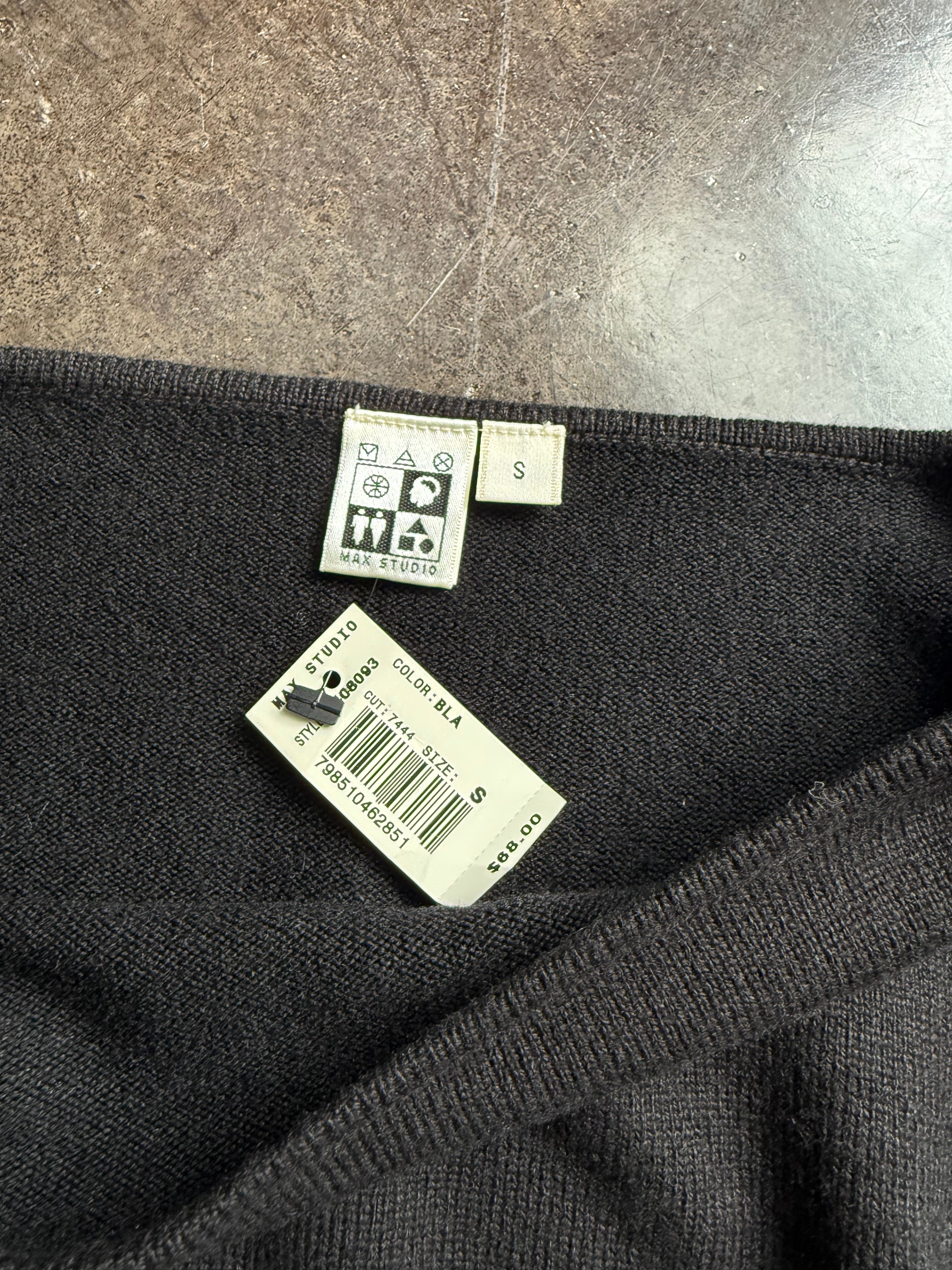 black ballet cropped sweater