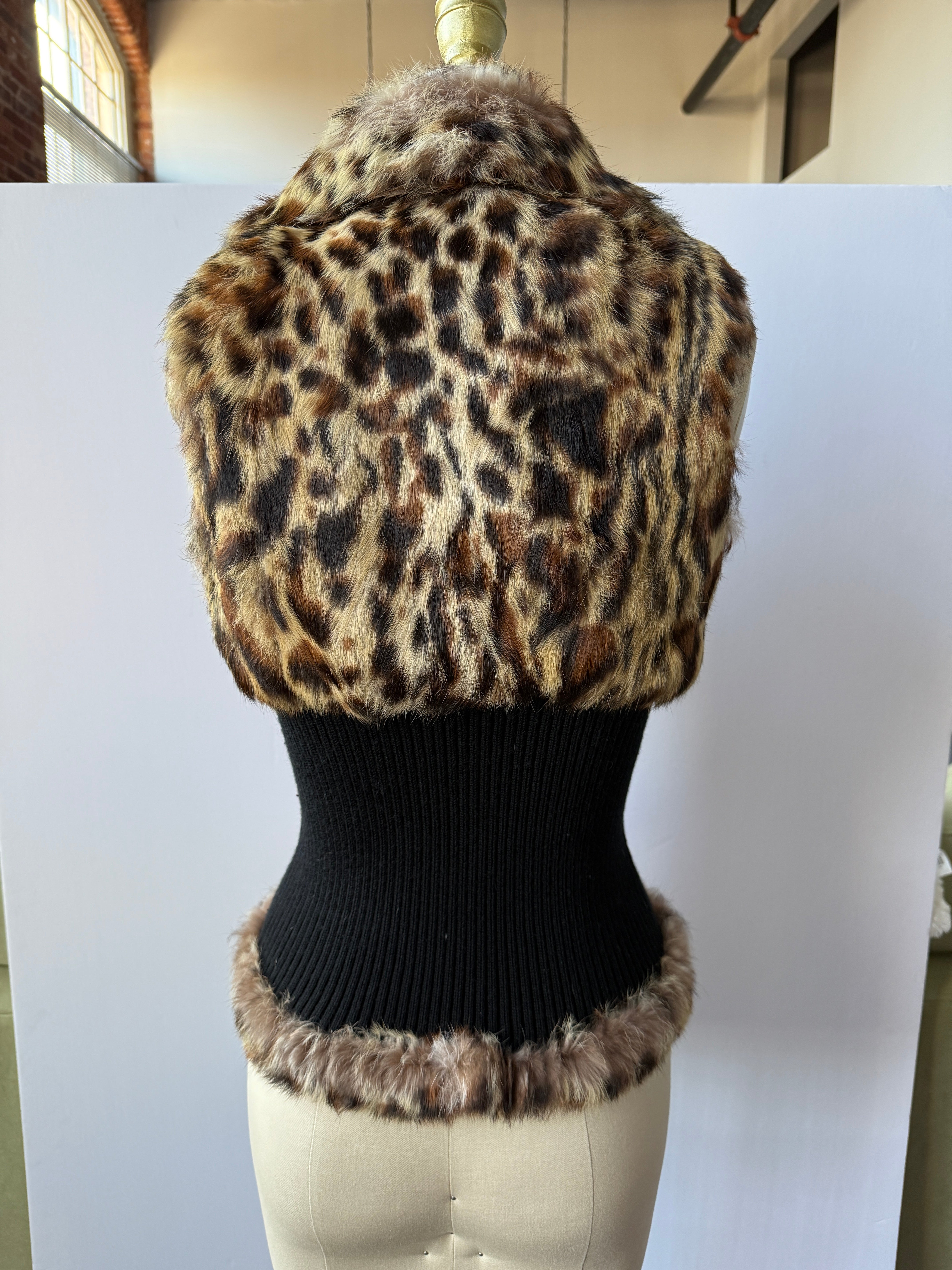 guess rabbit fur vest