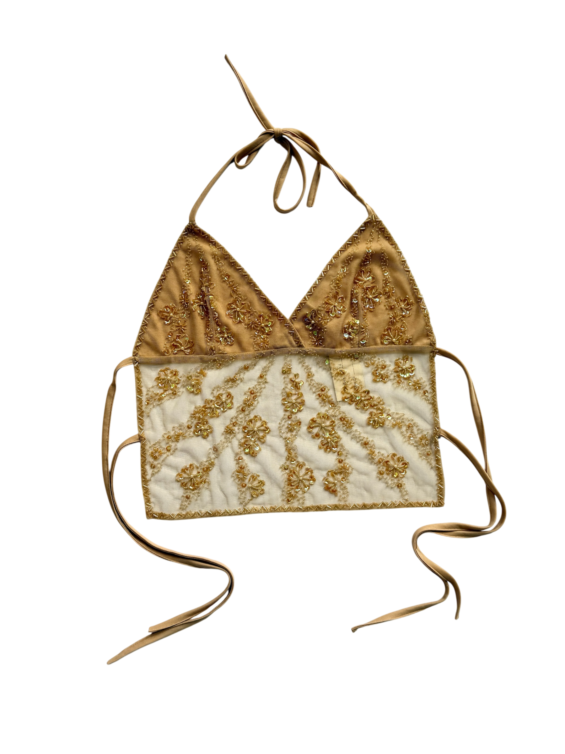 golden beaded halter