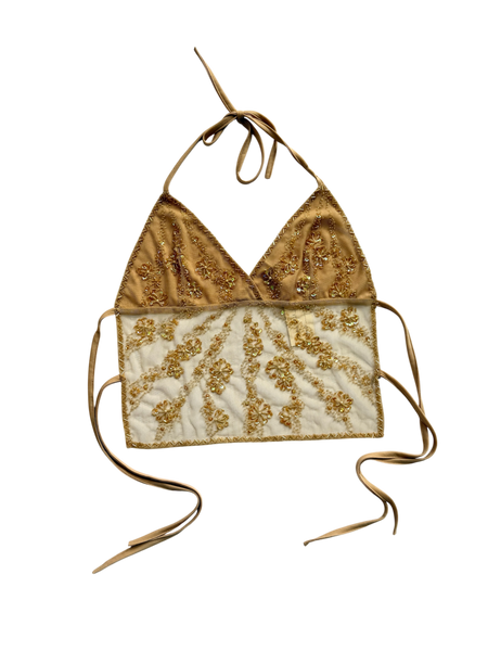 golden beaded halter