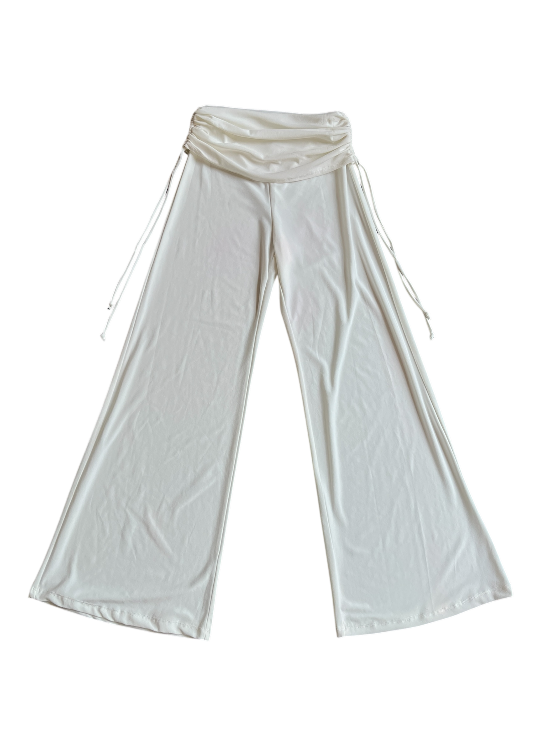 cream fold over pants🪽