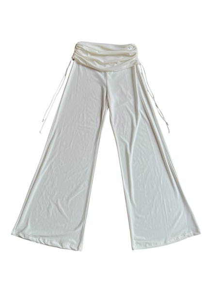 cream fold over pants🪽