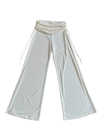 cream fold over pants🪽