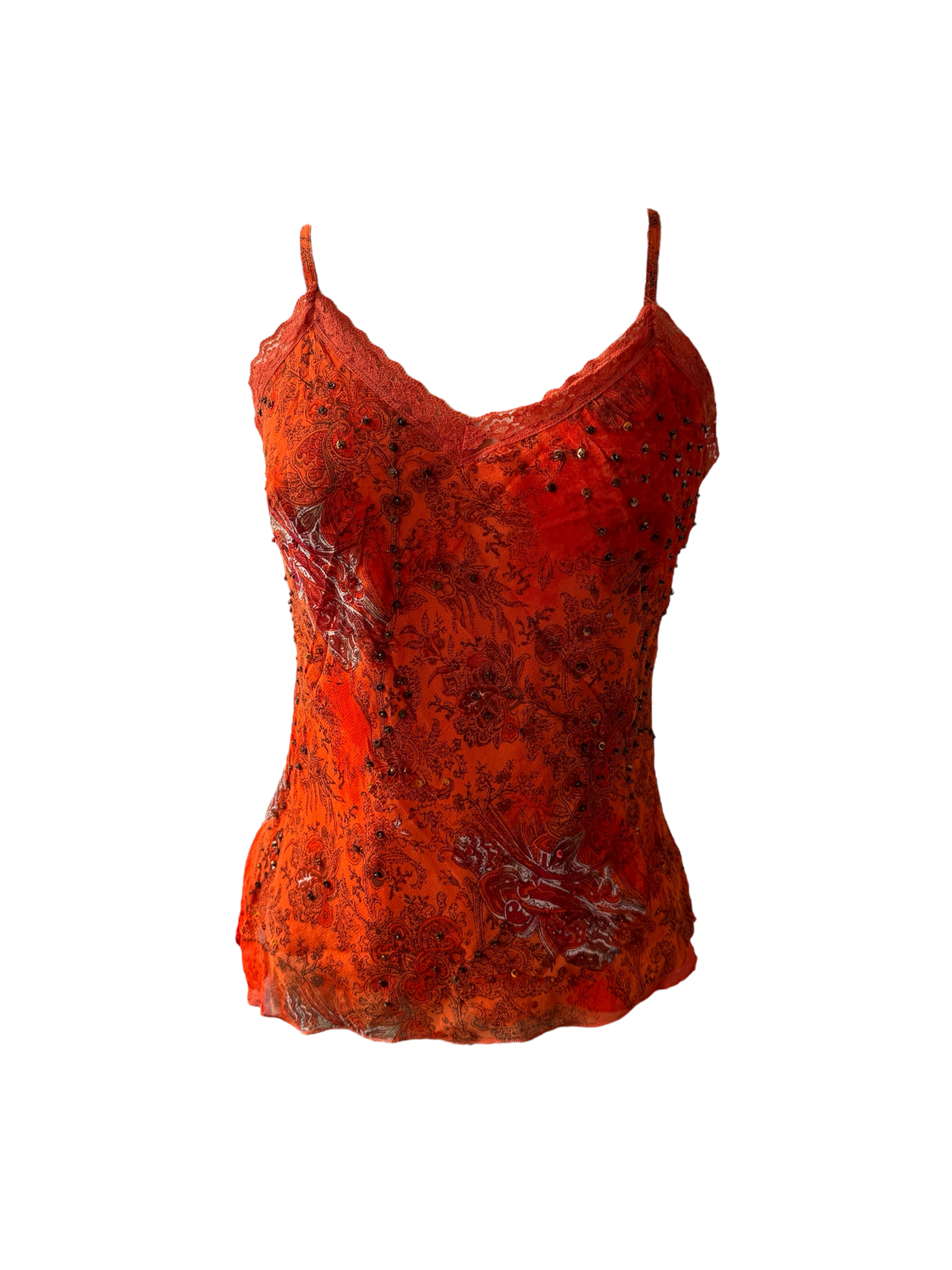 orange paisley cami