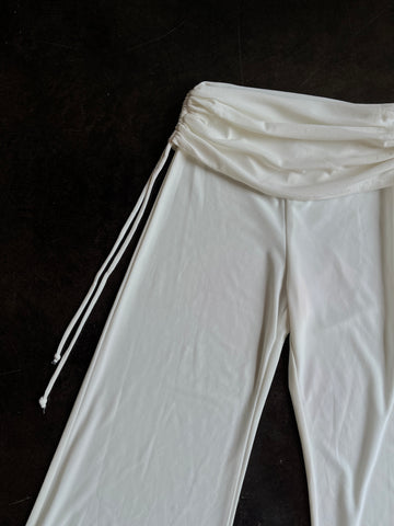 cream fold over pants🪽