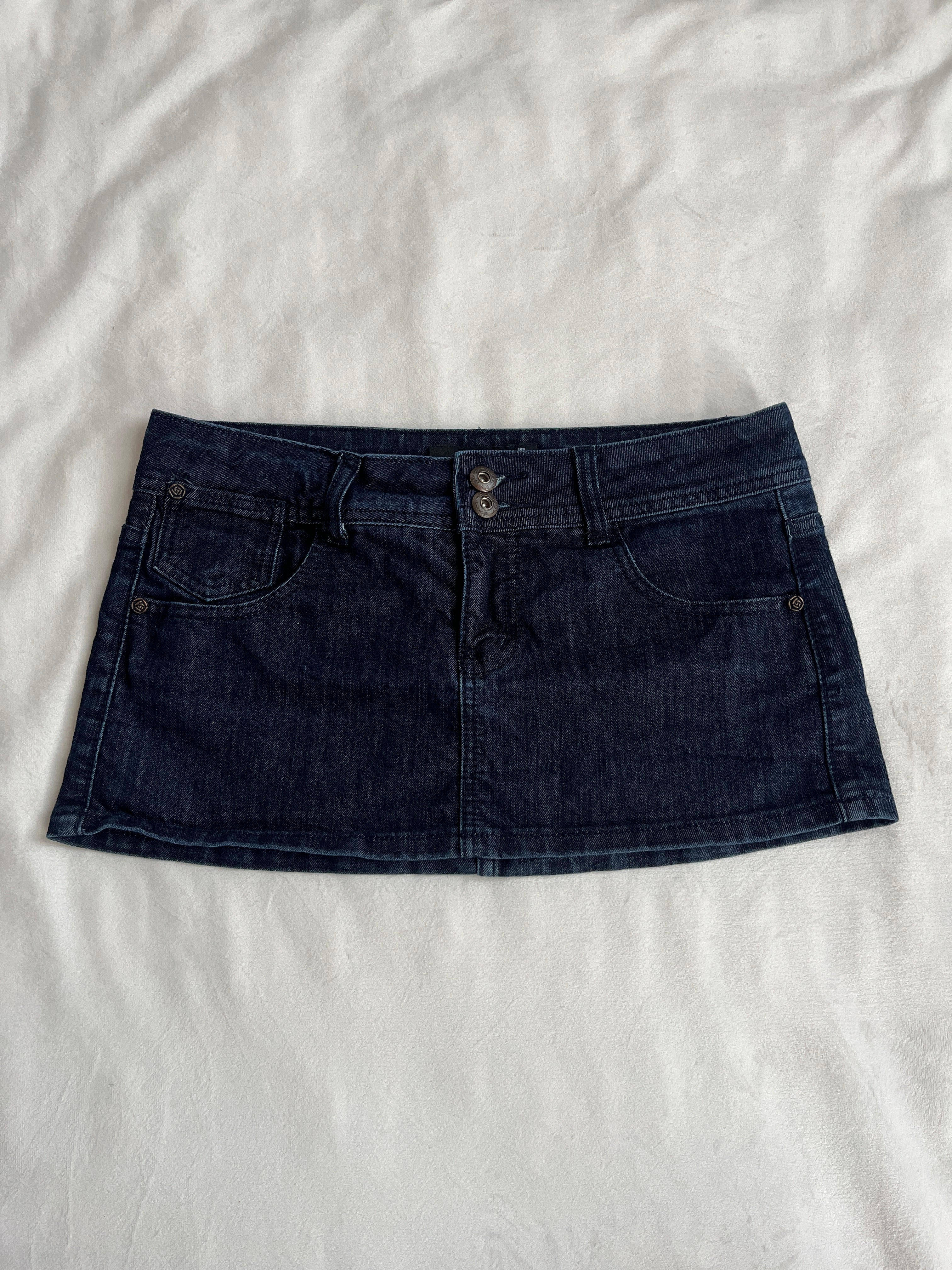 dark denim mini