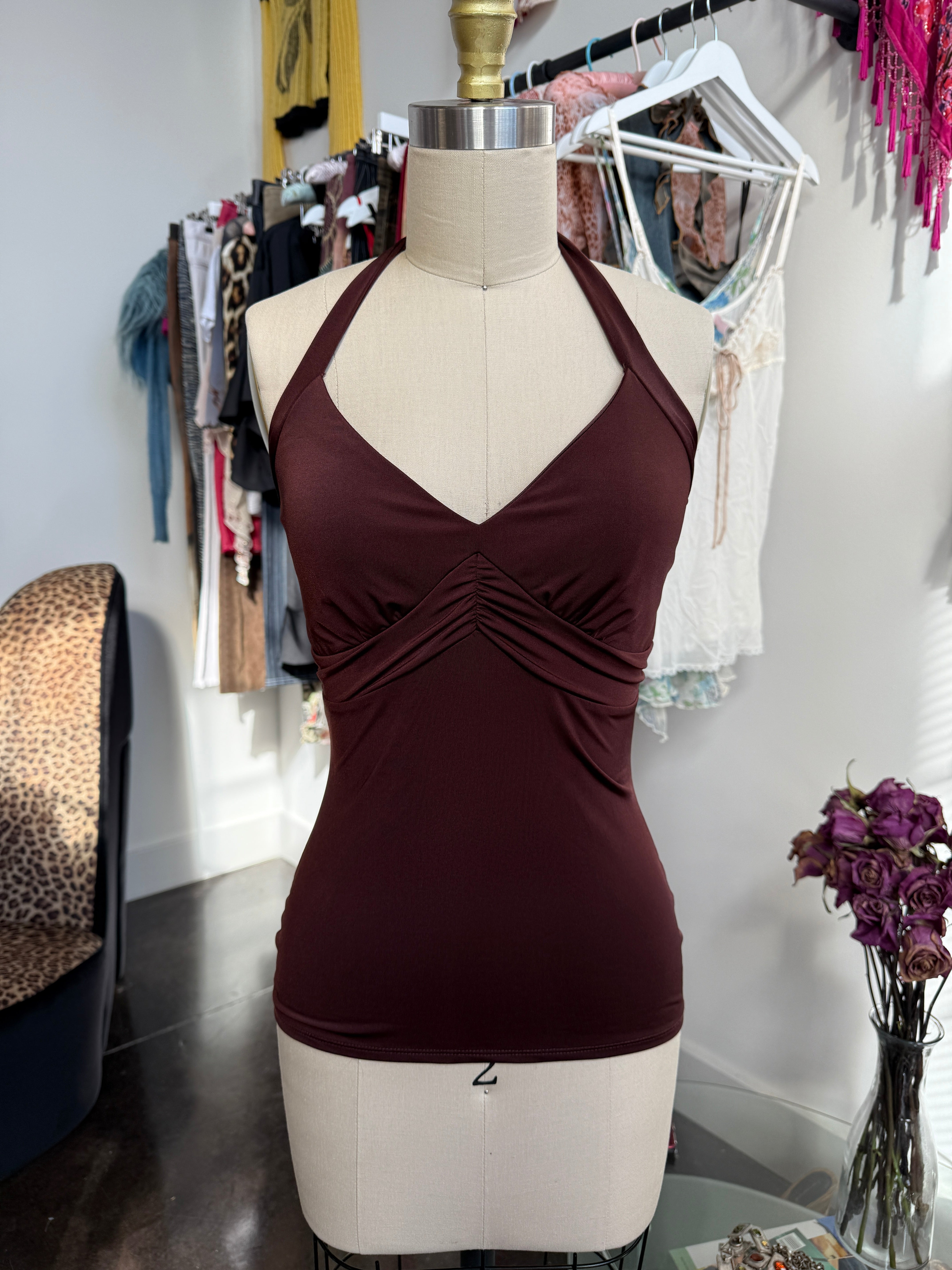 chocolate halter top🍫