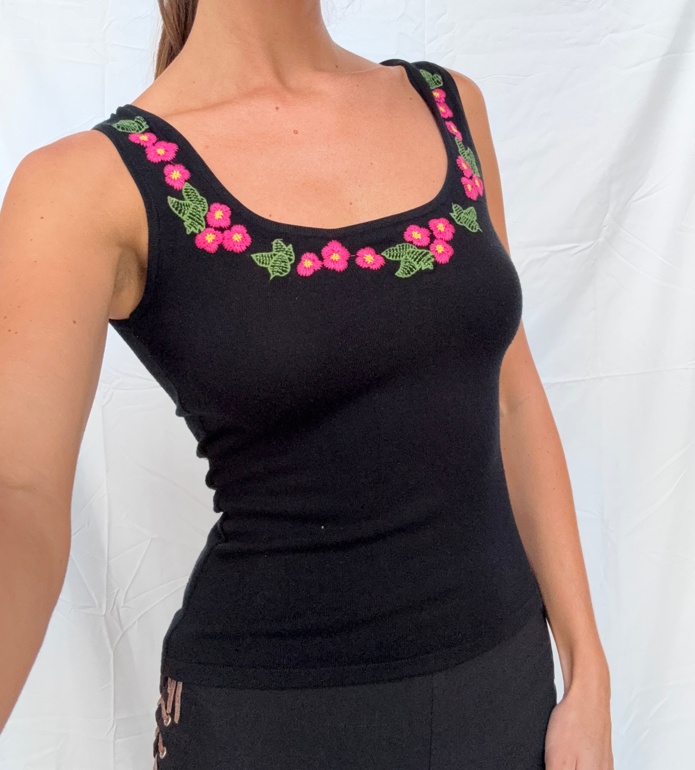 black knit top