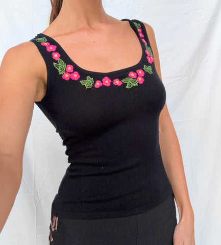 black knit top