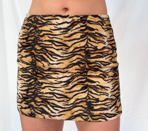 animal print mini skirt