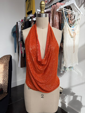 orange beaded halter🧡