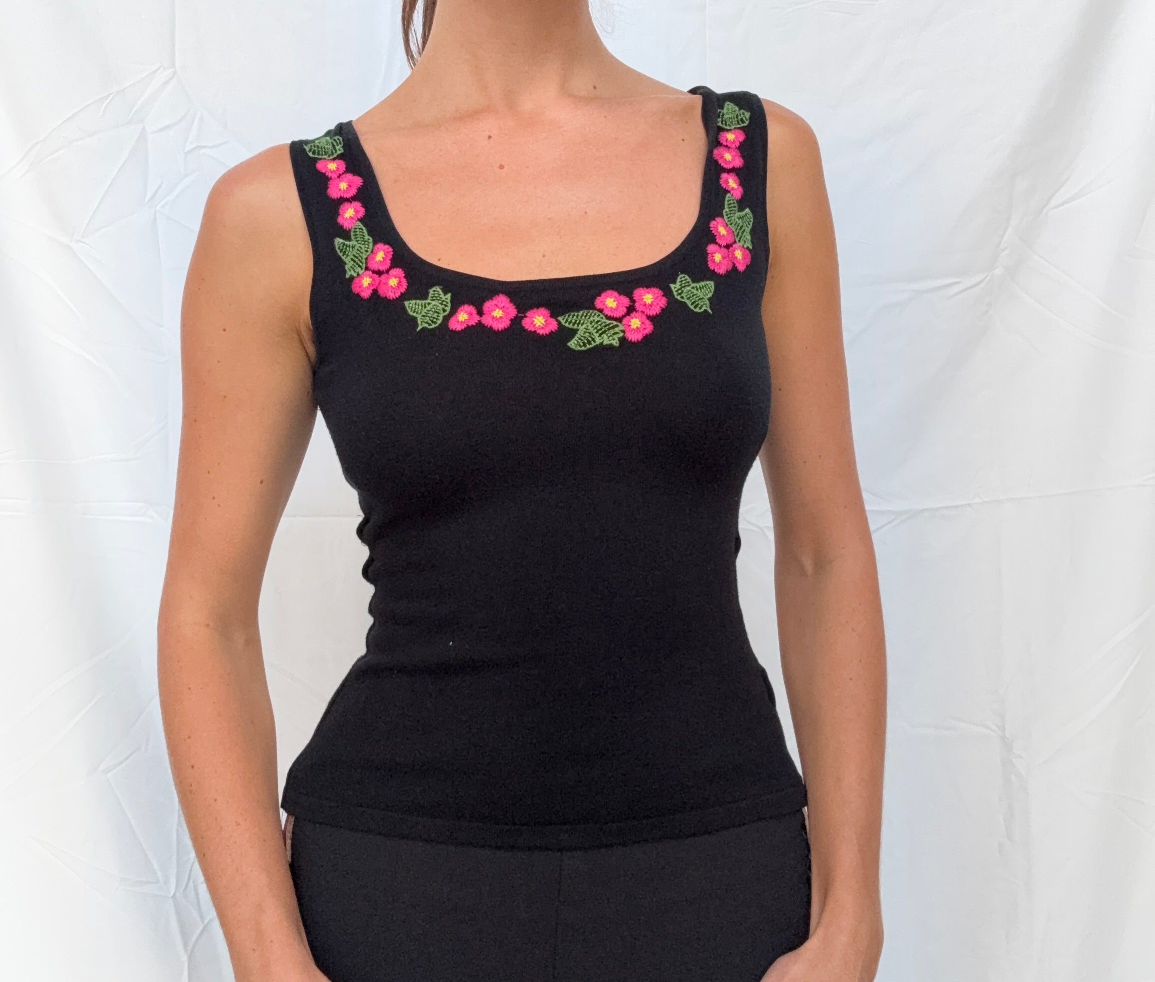 black knit top