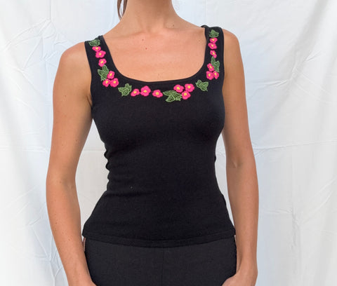 black knit top
