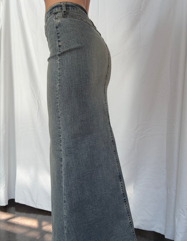denim maxi skirt