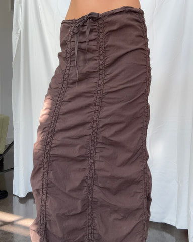 brown cargo maxi skirt
